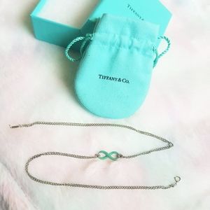 Authentic T&Co. Blue Enamel Infinity Necklace